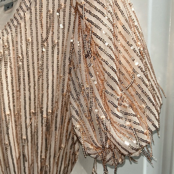 new Habitual Kids Girls' Puff Sleeve Fringe Sequin Jumpsuit - Big Kid Sz 16 - Picture 7 of 16